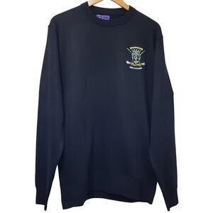 NWT BALLANTRAE Edinburgh Golf Jumper Crew Neck Sweater Navy Men's Size Large